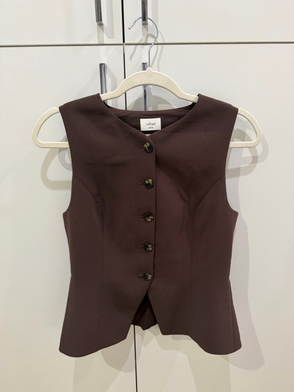 Aritzia Regal Vest Rich Mocha Brown